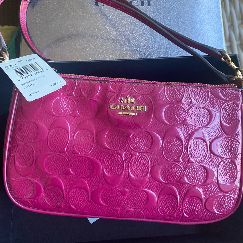 Coach Parent Leather Cranberry Handbag